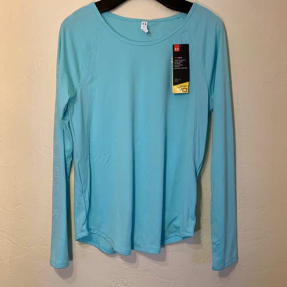 under armour long sleeve blue heat gear size medium new with tag nwt